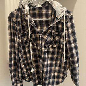 Hooded Flannel With Detachable Hood